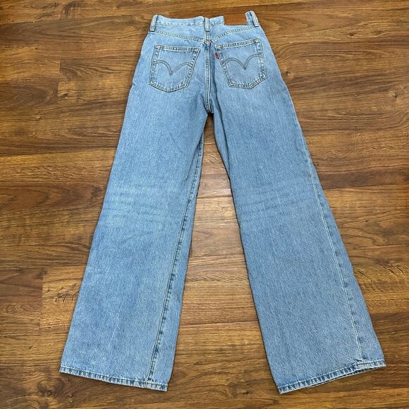Levi's Ribcage Wide-Leg Premium Denim Jeans 25 - Picture 6 of 12